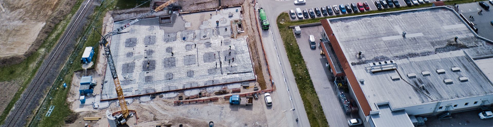 Der Neubau des neuen Produktions- und Konstruktionsgebäudes in Mühlheim